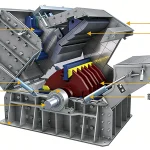 反击式破碎机在硬岩制砂中的粒型控制与转子力学优化