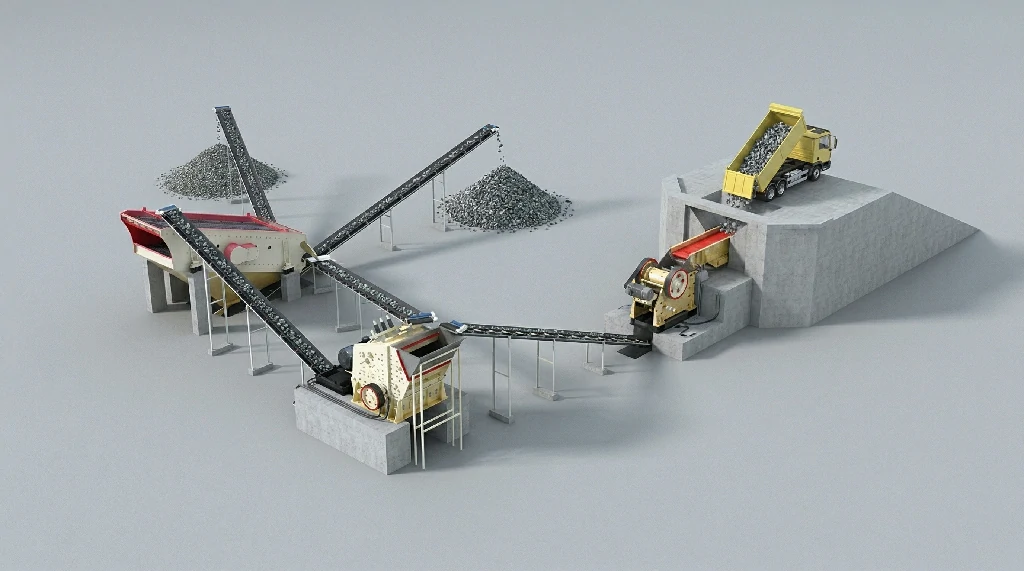 时产200吨破碎生产线多少钱? 2 200t/h砂石生产线三维工艺流程示意图